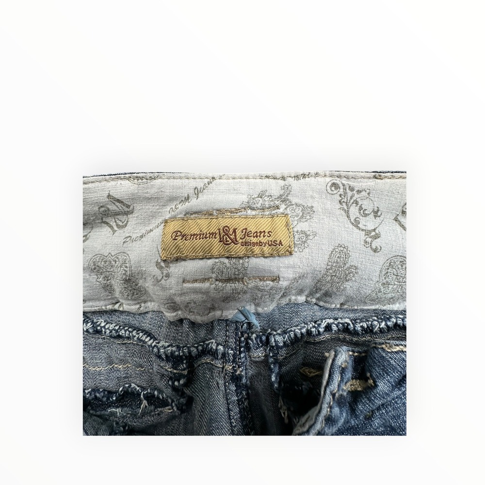 I&M Jeans Denim Womens 11 Blue Low Rise Bootcut Triple Button Y2K IM23125 - Picture 3 of 14